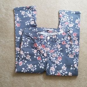 LEE flowery skinny cropped jeans